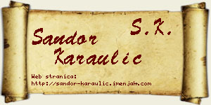 Šandor Karaulić vizit kartica